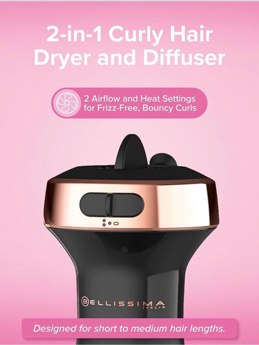 Bellissima Diffon Ceramic Diffuser for Curly Hair 2-in-1 Blow Dryer Diffuser - Picture 5 of 9